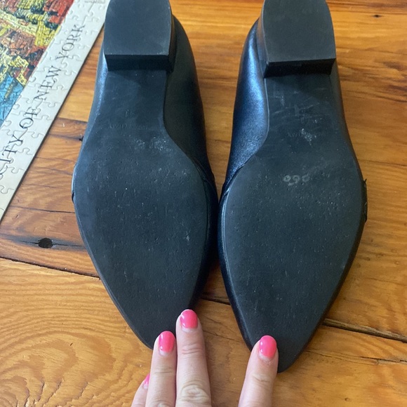 Avellini Black Leather Calf Hair Leopard Loafer Flats. Size 41 (fits 10) - Picture 4 of 5